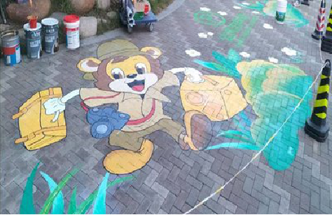 资中夏季画地面彩绘会遇到的问题