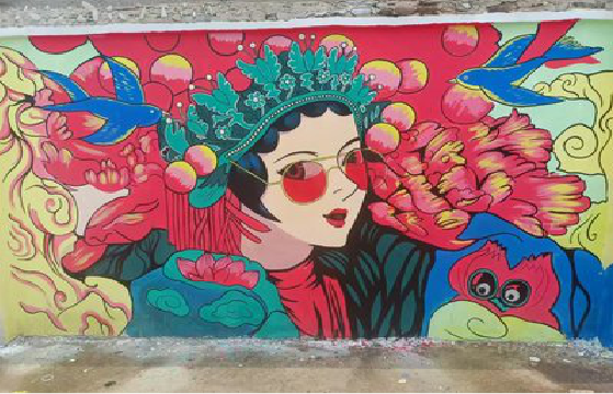 资中墙体彩绘-网红墙