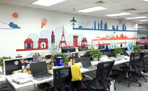 资中教你设计办公室墙绘的方法。