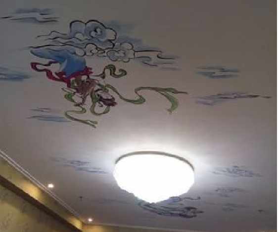 资中如何快速绘制天花板上的手绘墙？