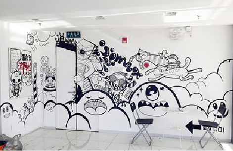 资中手绘墙并非传统涂鸦。